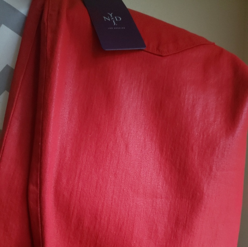 NWT NYDJ Red Wax Skinny Jean 8P - Picture 2 of 6
